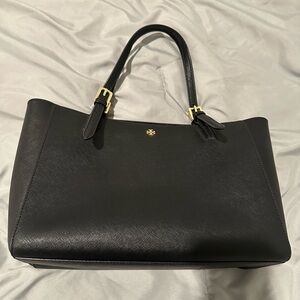 Tory Burch Black Tote with Gold Details